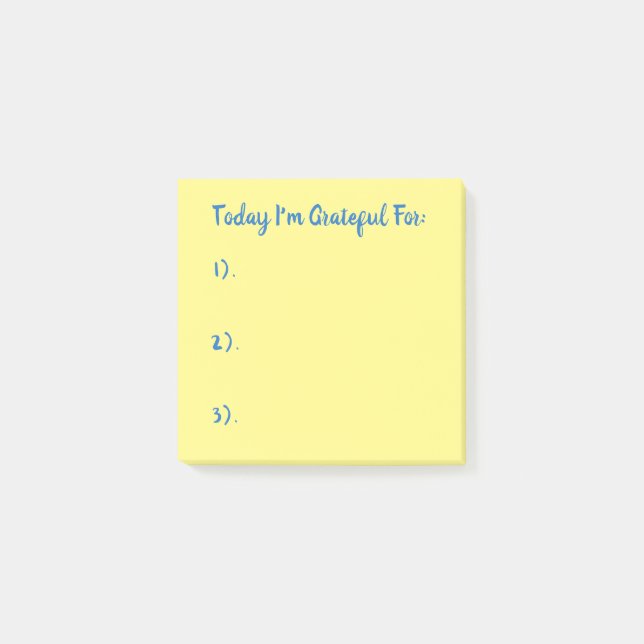 Einfach blau auf gelber Dankbarkeit Post-it Klebezettel (Vorderseite)