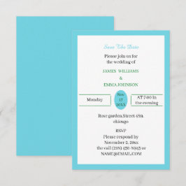 Einfach Blau individuell anpassbar Save The Date