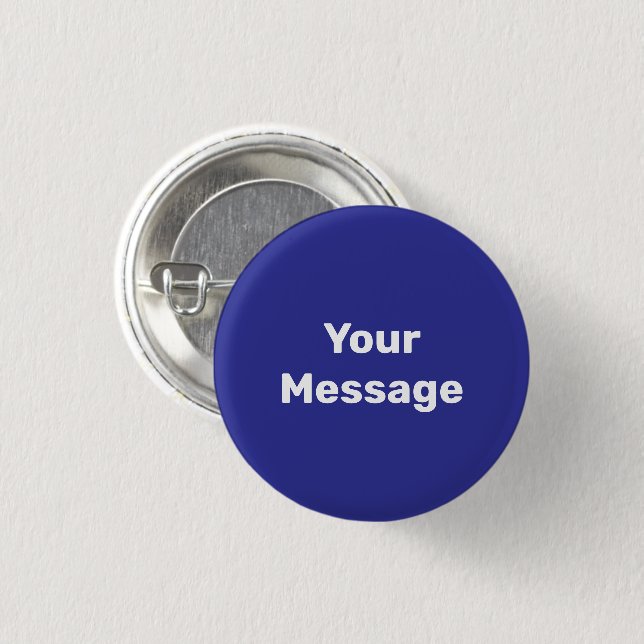 Einfach Blau mit Weißer Nachrichtenvorlage Button (Vorne & Hinten)