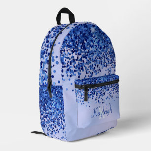 Einfach blaugegossenes Metall und Glitzer Monogram Bedruckter Rucksack