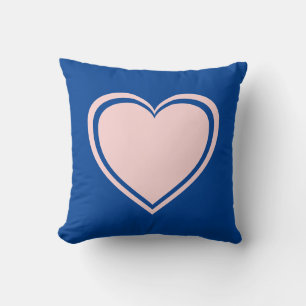 Einfach blaurosa Herzchen Valentinstag Kissen