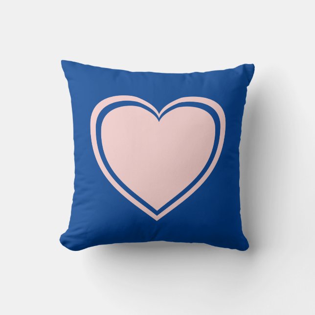 Einfach blaurosa Herzchen Valentinstag Kissen (Vorderseite)