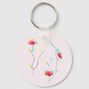 Einfach blumengeschmückt Japanisch inspiriert rosa Schlüsselanhänger