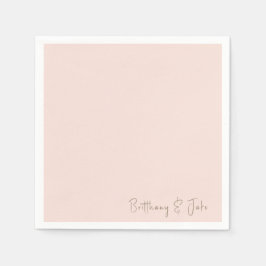 Einfach Blush Gold Script Wedding Cocktail Serviette