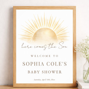 Einfach Boho Hier kommt der Sohn Babyparty Willkom Poster