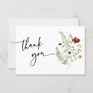 Einfach Boho Niedliche Wildblumen Danke Karte