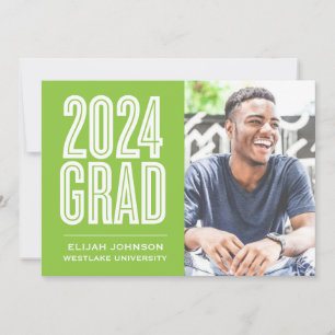 EINFACH BOLD 2024 GRAD FOTO ABSCHLUSS INVITATION EINLADUNG