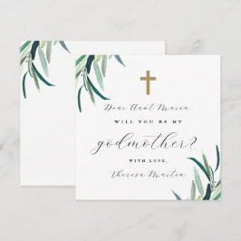 Einfach botanisch mit Vorschlag von Cross Godmutte Einladung