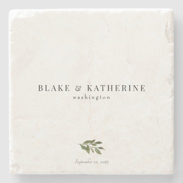 Einfach botanisch Personalisiert Steinuntersetzer (Vorderseite)