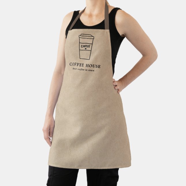 Einfach braun Moderner Niedlicher Kaffee Schürze (InSitu)