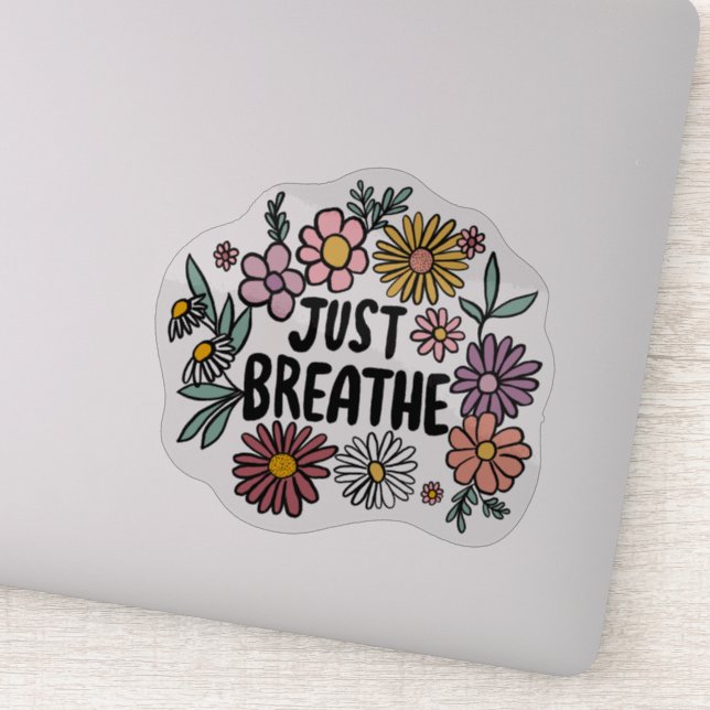 EINFACH BREATHE Niedliche Blume Disy Hand Gezeichn Aufkleber (Detail)