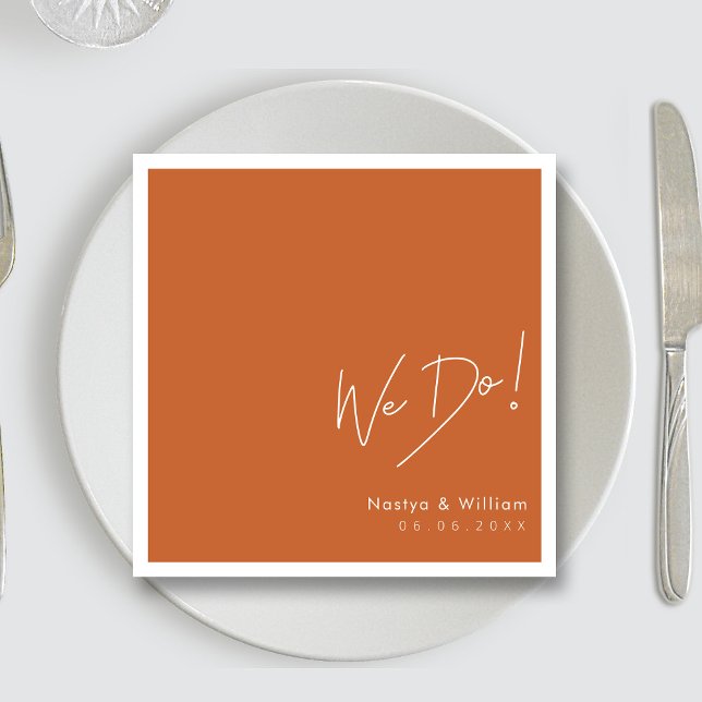 Einfach Burnt Orange: Handschrift "Wir tun" Serviette (Simply Burnt Orange Hand Lettered 'We Do'  Napkins)