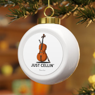 Einfach Cellist Performance Musik Personalisiert Keramik Kugel-Ornament
