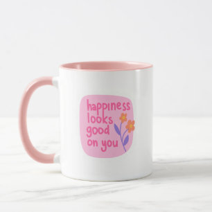 Einfach charmantes Rosa Weißes Glück sieht gut aus Tasse