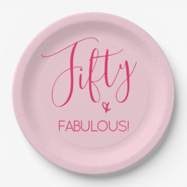 Einfach Chic 50 & FABULOUS in Rosa Pappteller