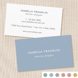 Einfach Chic Beruflich Minimalistisch Dusty Blue Visitenkarte