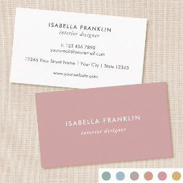 Einfach Chic Beruflich Minimalistisch Dusty Pink Visitenkarte