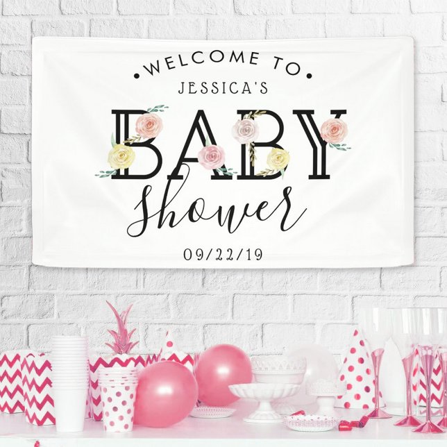 Einfach Chic Floral Garden Baby Dusche Willkommen Banner (Von Creator hochgeladen)