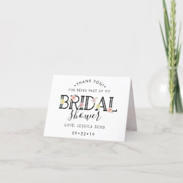 Einfach Chic Floral Garden Brautparty Vielen Dank Dankeskarte