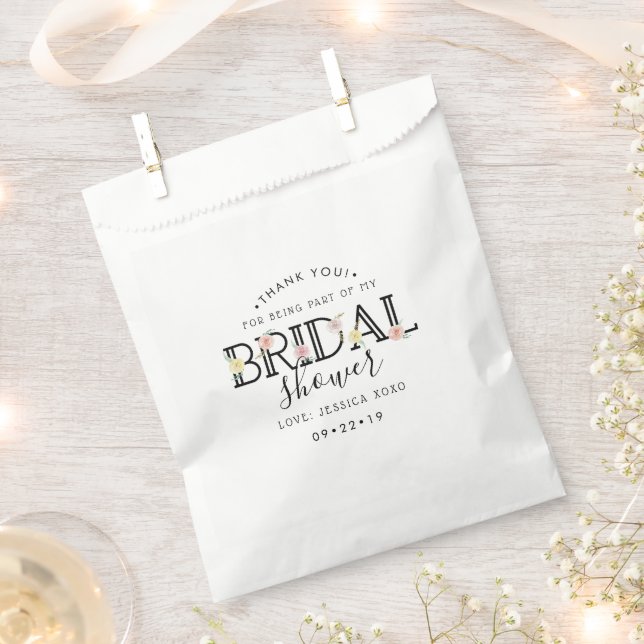 Einfach Chic Floral Garden Brautparty Vielen Dank Geschenktütchen (Ausgeschnitten)