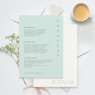 Einfach Chic Wedding Details Sea Glass ID1046 Begleitkarte