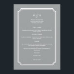 Einfach Chic Wedding Menu Card Menükarte<br><div class="desc">Dieses schlichte Menü-Kartendesign verleiht Ihrem Tisch sofort eine moderne,  elegante Touch. Erhältlich in verschiedenen Farben. Auf Anfrage können Sie auch die passenden Farben auswählen.</div>