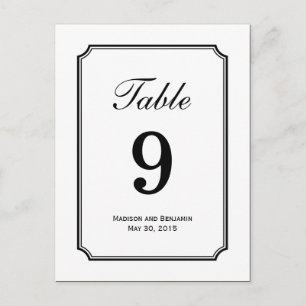 Einfach Chic Wedding Tischnummer Card