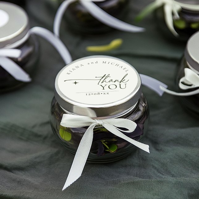 Einfach Chic Wedding Vielen Dank Pearl White ID104 Runder Aufkleber (Von Creator hochgeladen)