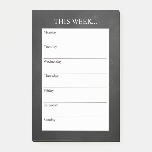 Einfach Chic Weekly Planner | Kopfbrett Post-it Klebezettel (Vorderseite)
