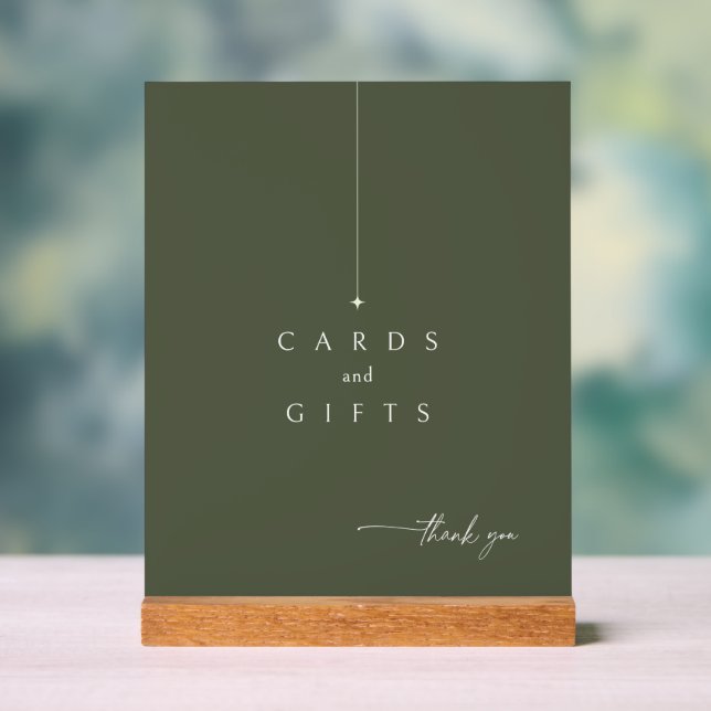 Einfach ChicWedding Cards spendet Moss Green ID104 Acrylschild (Neutral)