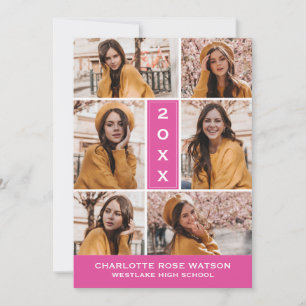 EINFACH CHISCHER FOTO-COLLAGE-ABSCHLUSS EINLADUNG