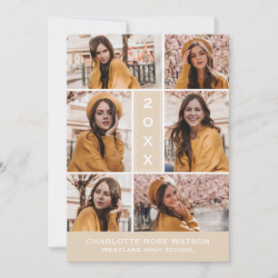 EINFACH CHISCHER FOTO-COLLAGE-ABSCHLUSS EINLADUNG