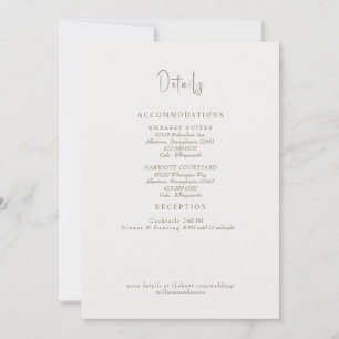 Einfach Cream Wedding Details II Umschließung Einladung