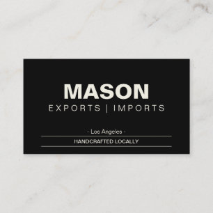 einfach   Creme/Schwarz Visitenkarte