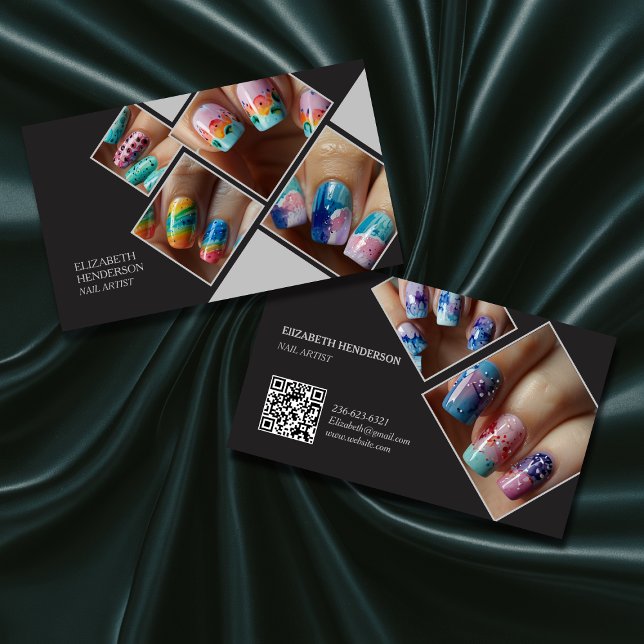 Einfach Custom Nail Artist Beauty Chic Glam Visitenkarte (Von Creator hochgeladen)