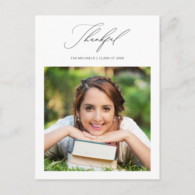 Einfach danke Abschluss Foto Vielen Dank Postkarte (Vorderseite)