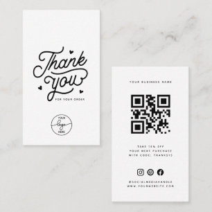 Einfach danke für Ihre Bestellung QR-Code-Logo Visitenkarte