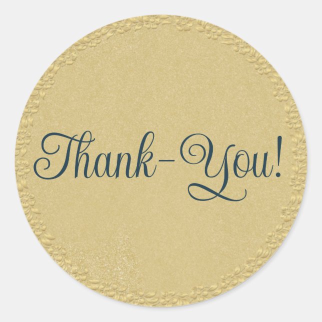 Einfach danke! Gold Classic Round Sticker (Vorderseite)