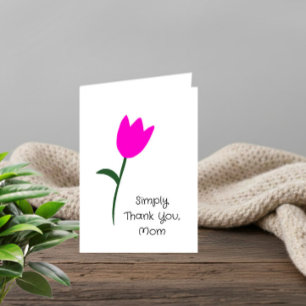 Einfach Danke, Mama – rosa Tulpe  Feiertagskarte