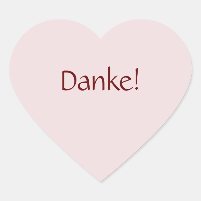 Einfach "Danke!"! Textentwurf Herz-Aufkleber (Vorderseite)