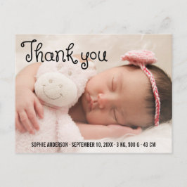 Einfach Dankeschön an Foto Birth Ankündigung Postkarte
