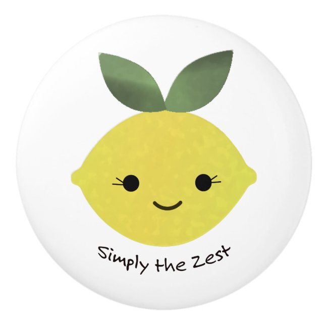 Einfach der Zest Niedliche Kawaii Lemon Keramikknauf (Vorderseite)