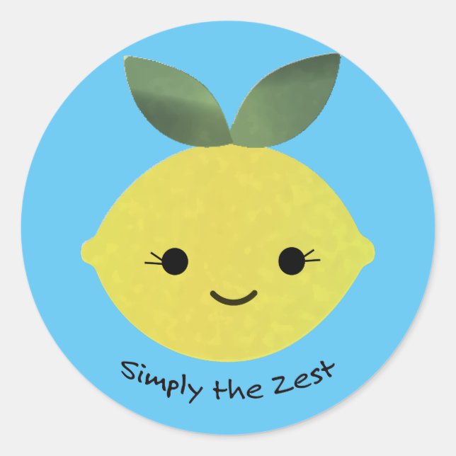 Einfach der Zest Niedliche Kawaii Lemon Runder Aufkleber (Vorderseite)