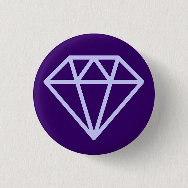 Einfach Diamant - Pulver Blau auf Lila Button (Vorderseite)