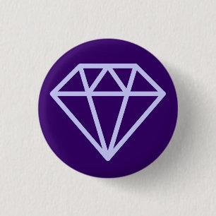 Einfach Diamant - Pulver Blau auf Lila Button
