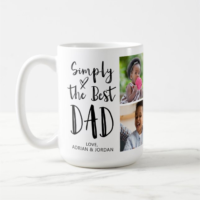 Einfach die besten Vater 4 Fotos nach Maß Kaffeetasse (Links)