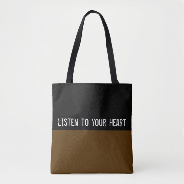 Einfach die Farben DARK BROWN und Ihren Text Tasche (Vorderseite)