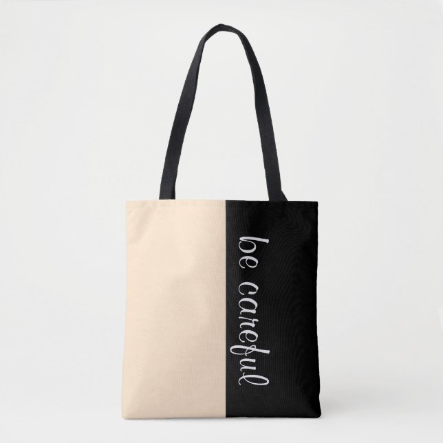 Einfach die Farben LICHT BROWN & Text Tasche (Vorderseite)
