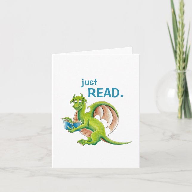 Einfach die Grußkarte für Drachen lesen Dankeskarte (Vorderseite)