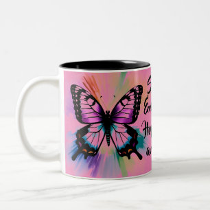 Einfach die Liebe und Freude der Schmetterlingsher Zweifarbige Tasse